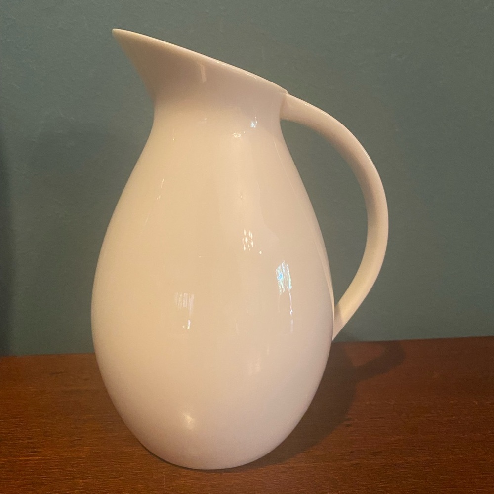 Vintage Lenox ivory mid century modern, 24oz pitcher, 6 1/2" Blue Mark USA